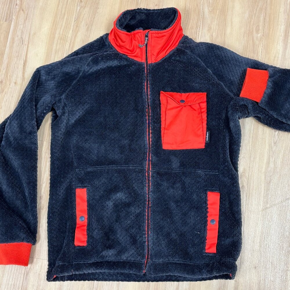 Cotopaxi Grey and Red Capitan High Loft Fleece Sweater Mens Medium Full Zip